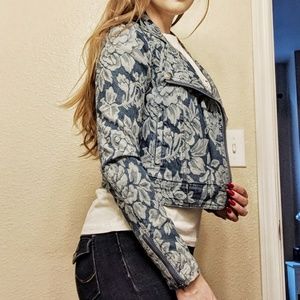 Floral denim Blazer